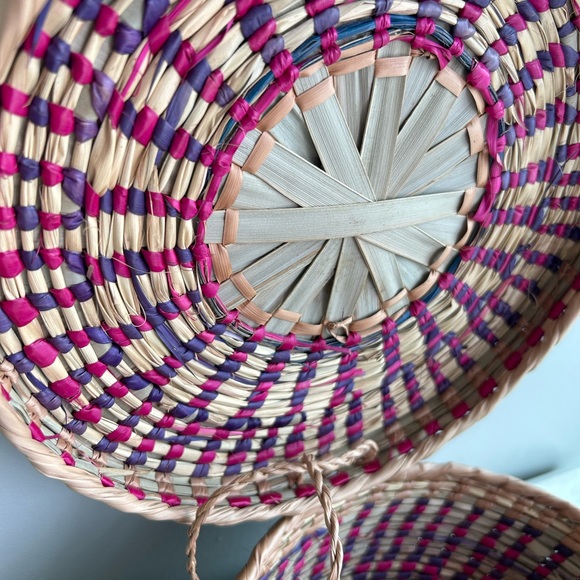 VINTAGE sewing basket woven with lid handmade natural - Picture 4 of 5